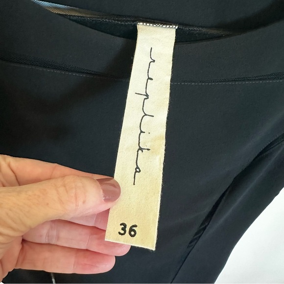 Replika Women’s Black Asymmetrical Lagenlook Style Blouse Mesh Cutout Detail 36 - Picture 4 of 8